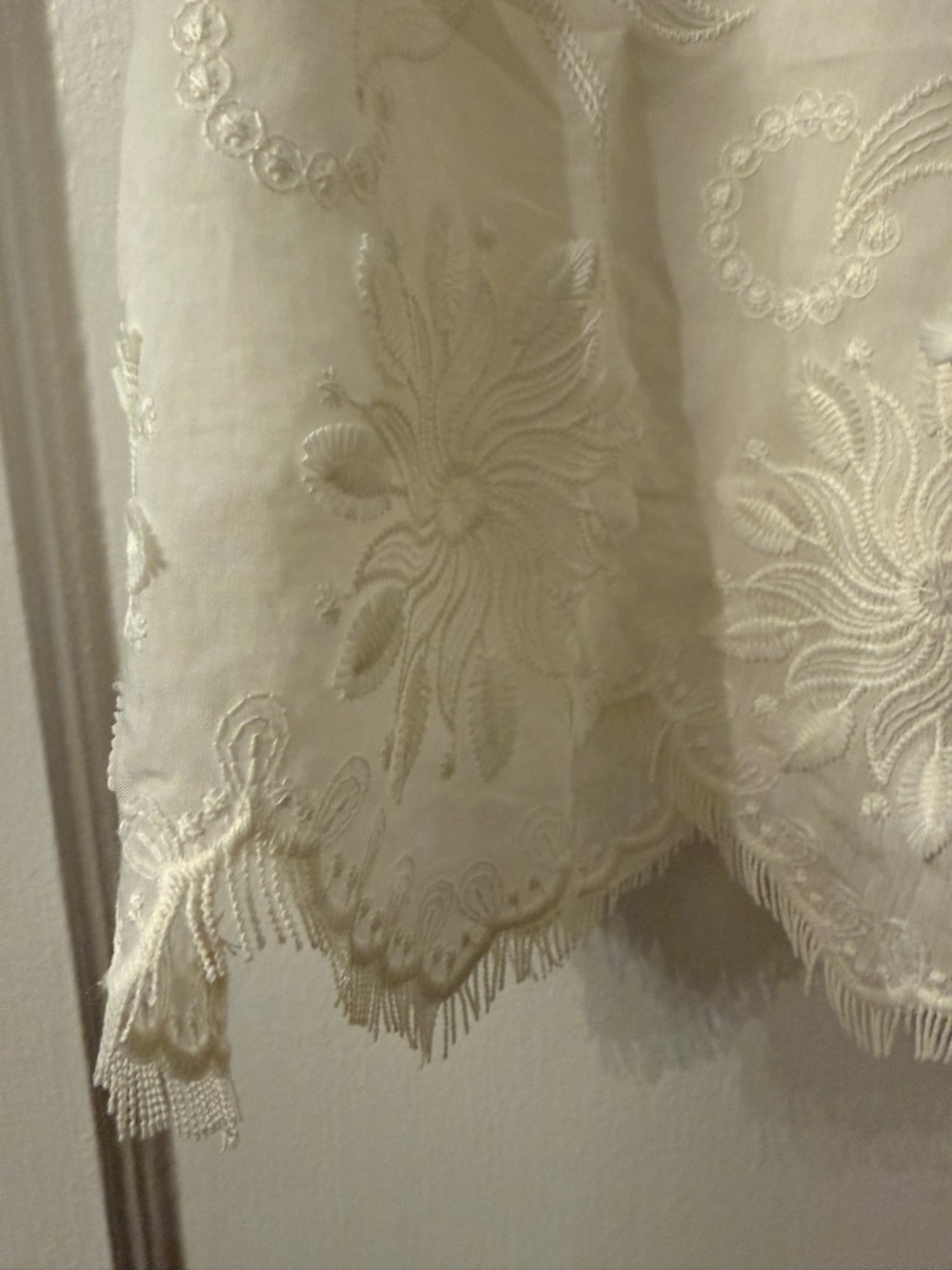 Cream Embroidered Tie-Front Vest - Picture 7 of 9